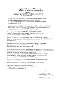 Szpital Powiatowy w Limanowej 34-600 Limanowa ul. Piłsudskiego 61