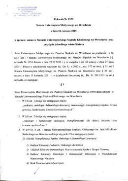 Statut Uniwersyteckiego Szpitala Klinicznego