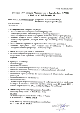 załącznik - 107 Szpital Wojskowy w Wałczu