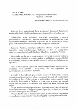 Przemówienie Wojewody Pomorskiego Piotra Ołowskiego w