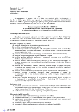 Zarządzenie Nr 27/15 z dnia 08.12.2015r. Dyrektora Sądu