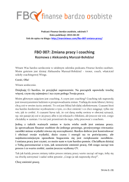 FBO 007: Zmiana pracy i coaching