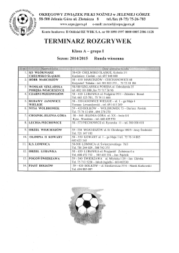 TERMINARZ ROZGRYWEK