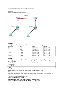 Implementacja protokołu zewnętrznego OSPF i BGP Zadanie 1
