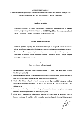 Warunki konkursu ofert 600 tys