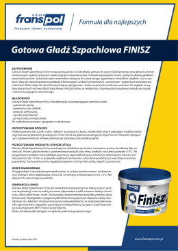 Gotowa Gładź Szpachlowa FINISZ