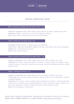 Gotowe propozycje menu