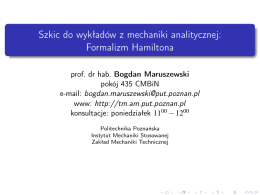 prezentacja do wykładów z mechaniki analitycznej