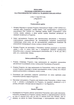 REGULAMIN PROGRAMU DoBRowoLNYcH oDEJść DLA