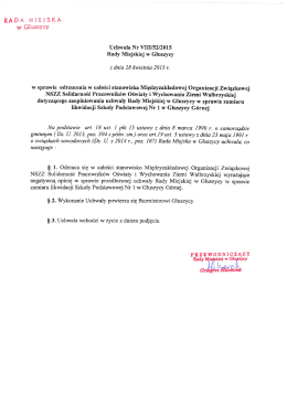 Uchwała Nr VIII/52/2015