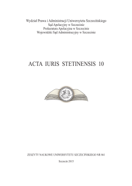 ACTA IURIS STETINENSIS 10 - Wydział Prawa i Administracji