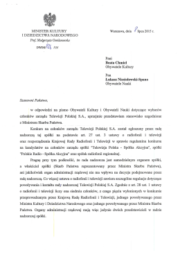 Odpowiedź MKiDN i MSP dot. pisma Obywateli