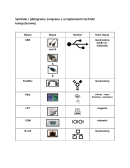 Symbole i piktogramy związane z urządzeniami techniki komputerowej