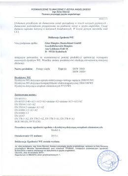 [Dokument przedłożony do tłumaczenia zostal sporządzony w trzech