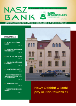 Nasz Bank nr 38 - pdf - Bank Spółdzielczy w Skierniewicach