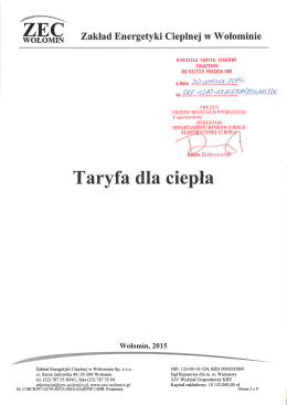 Taryfa dla ciepła