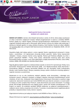 Ogólnopolski Konkurs Barmański MONIN CUP JUNIOR 2015