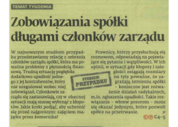 Zobowiązania sp&oacute;łki długami członk&oacute;w zarządu