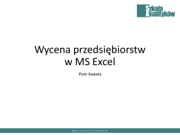PDF - MS Excel w wycenie przedsiębiorstw