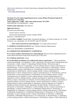 BZP Ogłoszenie o zamówieniu Nr ogłoszenia 175883-2015