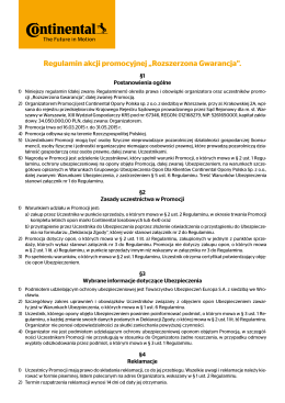 Regulamin akcji promocyjnej „Rozszerzona Gwarancja”.