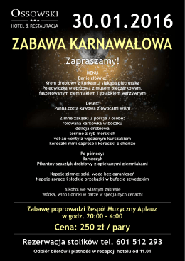 Zabawa Karnawałowa 30.01.2016
