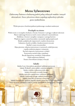 Menu Sylwestrowe - DoubleTree by Hilton Warsaw