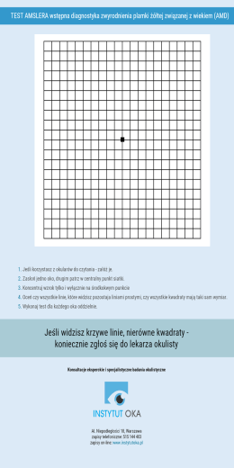 Pobierz i wydrukuj test Amslera