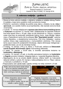 župni listić - Župa sv. Filipa i Jakova | Vukovar