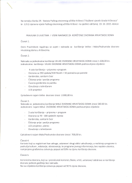 Pravilnik i cjenik dvorana