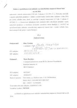 Zmluva o spolufinancovaní nákladov na