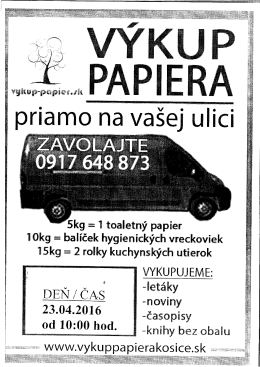 Výkup papiera.