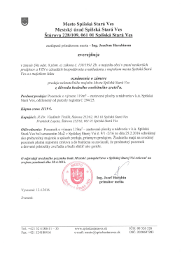 Page 1 J Mesto Spišská Stará Ves Mestský úrad Spišská Stará Ves