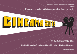cineama 2016 - Krajská Hvezdáreň a Planetárium