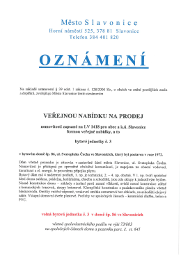 Veřejná nabídka na prodej nemovitosti