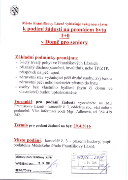16/067-Veřejná výzva k podání žádostí na