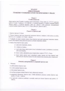 Statut spr&aacute;vn&iacute; rady ČVUT