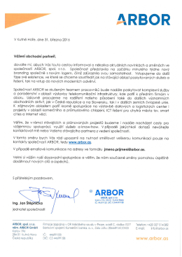 Informace v PDF. - Arbor spol. s ro