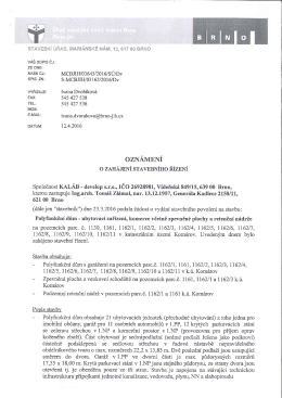 Oznámení o zahájení stavebního řízení