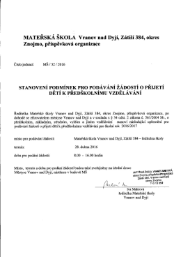 Pod&aacute;n&iacute; ž&aacute;dost&iacute; o přijet&iacute; dět&iacute; k před&scaron;koln&iacute;mu vzděl&aacute;v&aacute;n&iacute; /31