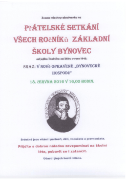 Page 1 PřÁTELSKÉ SETKÁNÍ VŠECH ROČNÍKů ZÁKLADNÍ ŠKOLY