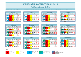 Kalendář svozu odpadu 2016 - Město Jablonné nad Orlicí
