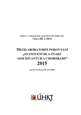 zprava MPZ HLA 2015 - Ústav hematologie a krevní transfuze