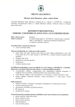 referent/referentka odboru územního plánování a