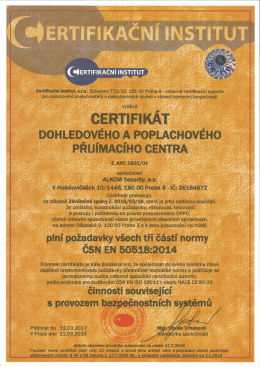 Certifikace ČSN EN 50518:2014 – část 1,2,3