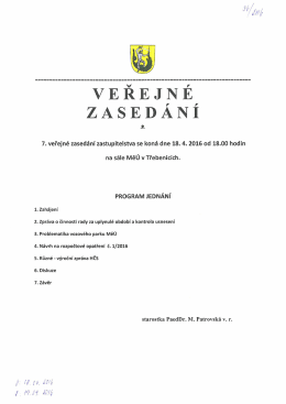 7. veřejné zasedání Zastupitelstva města Třebenice