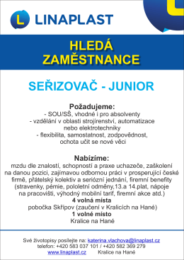 nabidka práce-SEŘIZOVAČ JUNIOR-A4_6.cdr
