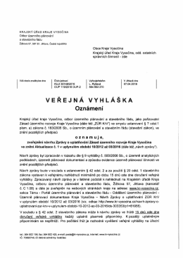 Veřejná vyhláška KV