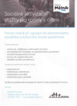 Sociálně aktivizační služby pro rodiny s dětmi