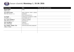 Seznam účastníků Workshop 1, 11. 04. 2016